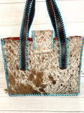 Tan Cowhide Suede Fringe Tote by Showman