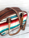 Summer Serape Wool and Leather Handle Handbag