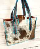 Tan Cowhide Suede Fringe Tote by Showman