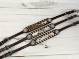 Cowhide & Leather - Buckstitch Crystal Concho Wither Strap
