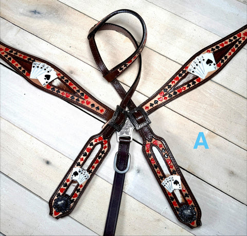 Royal Flush Painted Hide On Tack Set
