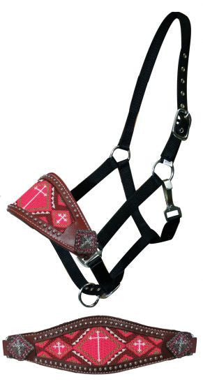 Pink Beaded Bronc Halter