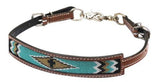 Teal and Gold Diamond Beaded Wither Strap