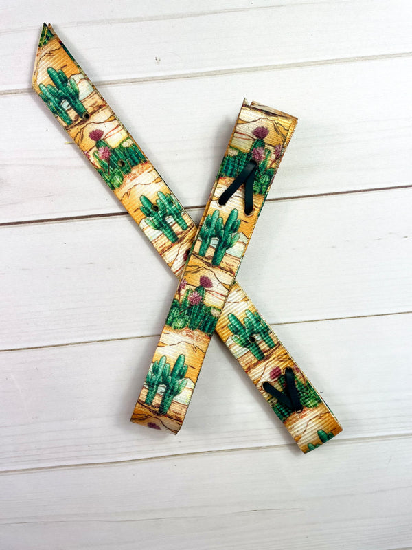 Desert Cactus Sunset Cinch Strap Set