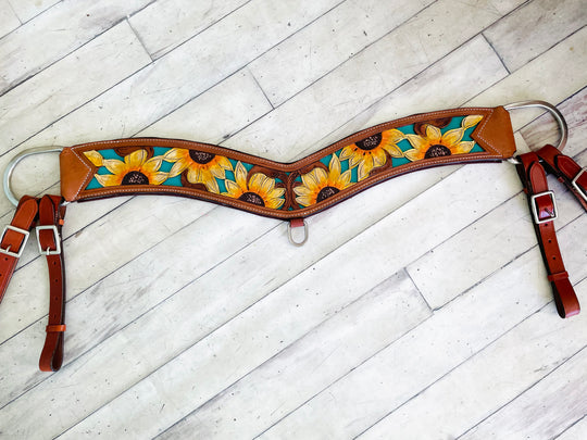 Teal Inset Sunflower Tripping Collar