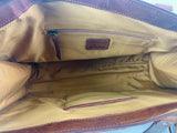 Leather Tooled, Gold Studded Hide Arm Handle Handbag