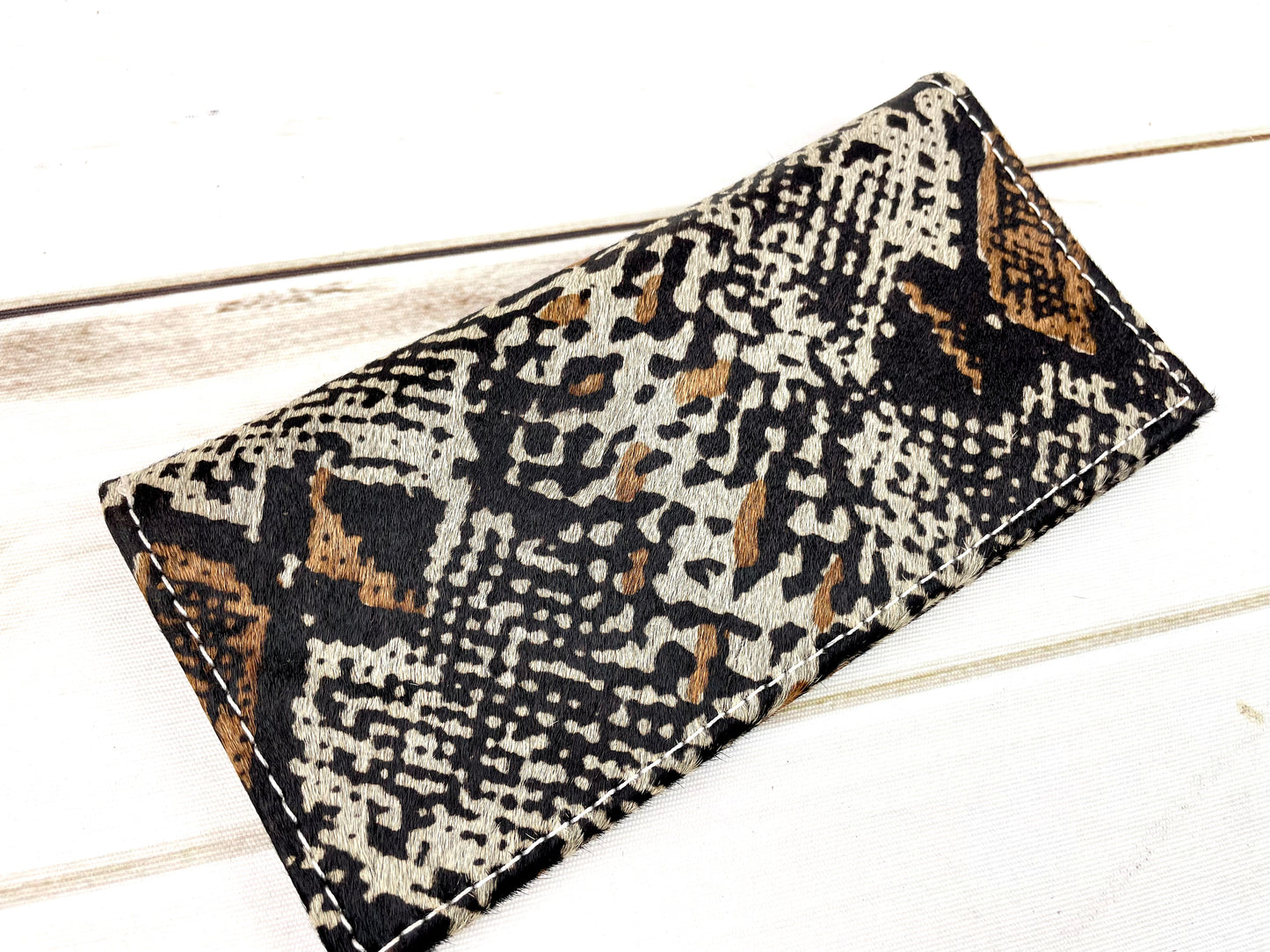 Snakeskin Print on Hide Wallet