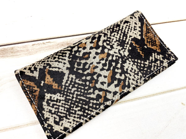 Snakeskin Print on Hide Wallet