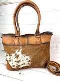 Ombre Leather and Cowhide Large Tote