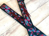 Multi Colored Feather on Black Background Cinch Strap Set