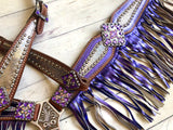 Purple and Silver Metallic Mermaid Fringe Tack Set