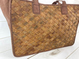 CLEARANCE! Leather Basket Weave Large Tote