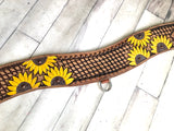 Sunflower Painted & Leather Tooled Tripping Collar
