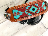 Maroon & Teal Navajo Pattern Beaded Bronc Halter