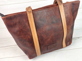 Wild Flower Leather Tooled Tote