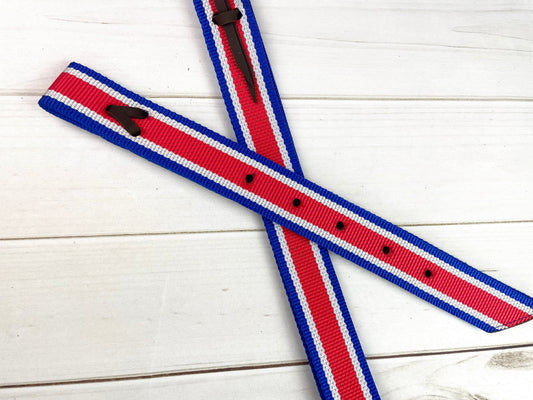 Red White Blue Stripe Cinch Strap Set