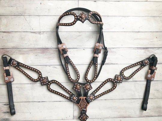 Copper Stud and Concho Leather Cut Out Set