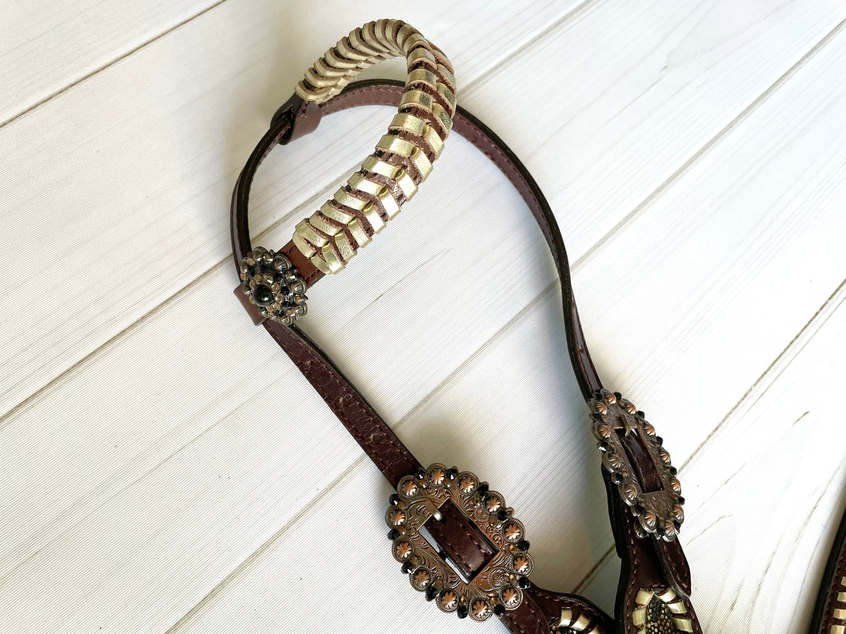 Shimmer Leopard Black Fringe Tack Set