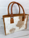 Leather Braided Cowhide Tote