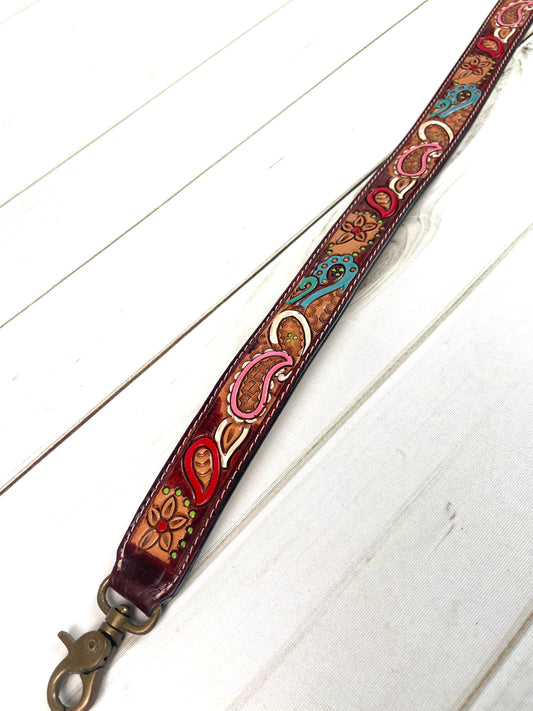 Colorful Paisley Buckstitch Handbag Strap