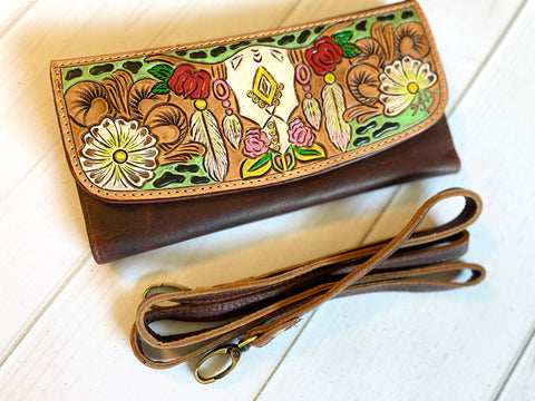 Powell Tooled Painted Leather Wallets with Straps – Cowgirl Barn & Tack