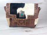 CLEARANCE! Monument Cowhide Leather Tooled Large Laptop Satchel