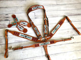 SALE!! White, Teal, Burgundy and Brown Beaded Tack Set