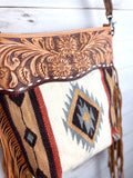 Large Churro Tan & Grey Wool Serape Handbag