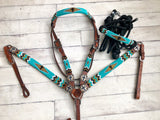 Turquoise and Gold Beaded Set