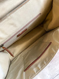 Scottsdale Tooled Tan Leather Fringe on Hide Satchel Bag