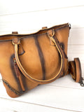 Ombre Leather and Cowhide Large Tote