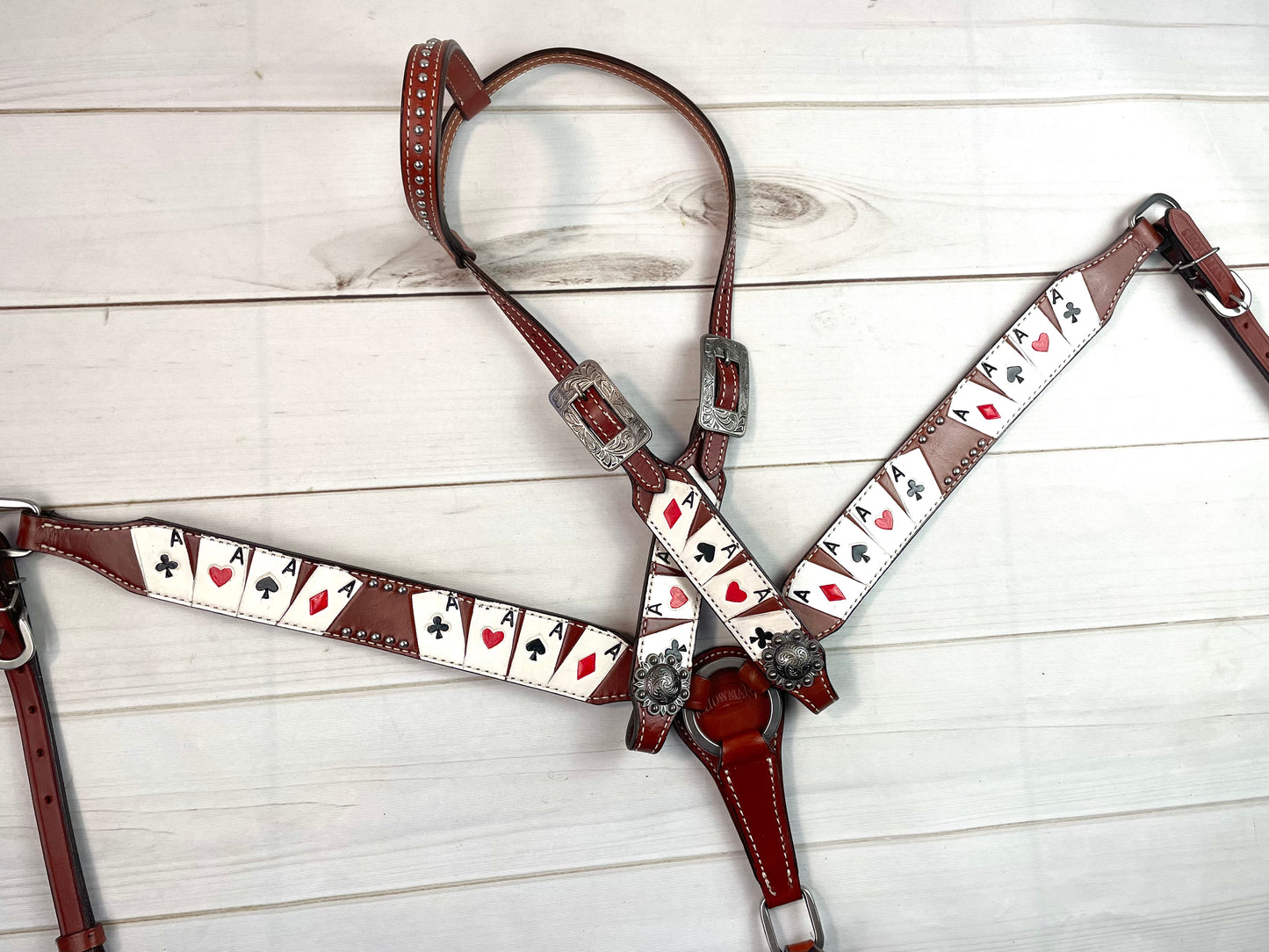 Vegas Aces Painted Leather Tack Set