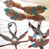 Leather Feather Cut-Out Tack Set