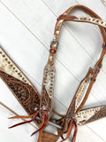 Tan Cowhide Tooled Leather Tack Set