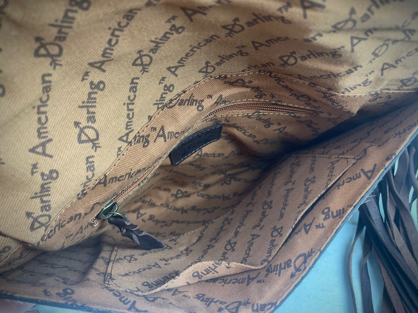 Arrow Leather Tooled and Cowhide Crossbody Bag
