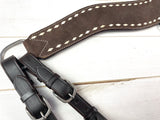 Dark Roughout Leather and Buckstitch Tripping Collar
