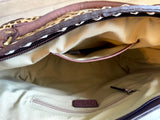 SALE! Leopard Print on Hide - Tooled Leather Buckstitch Handle Bag