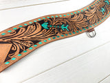 Arrow Tooled Roughout Leather Tripping Collar