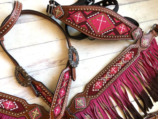 Pink Beaded Bronc Halter
