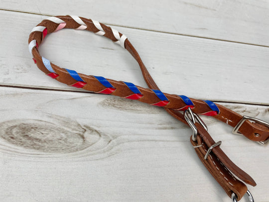 Red White Blue Ombre Laced Wither Strap