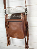 Monument Cowhide and Tooled Leather Western Handbag