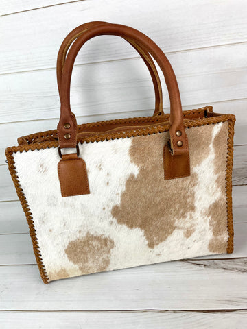 Leather Braided Cowhide Tote