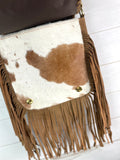 Tan Hide Outer Fringe Crossbody by Showman