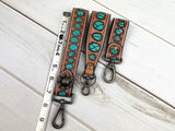 Wide Tooled Leather Key Fobs