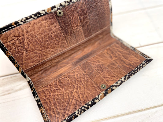 Snakeskin Print on Hide Wallet