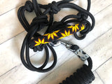 Black and Yellow Sunflower Beaded Cowboy Knot Halter