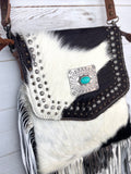 SALE! Vegas Black & White Cowhide Crossbody Handbag