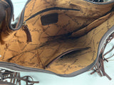 Ranch Brown Leather Cowhide Hobo Fringe Tooled Handbag