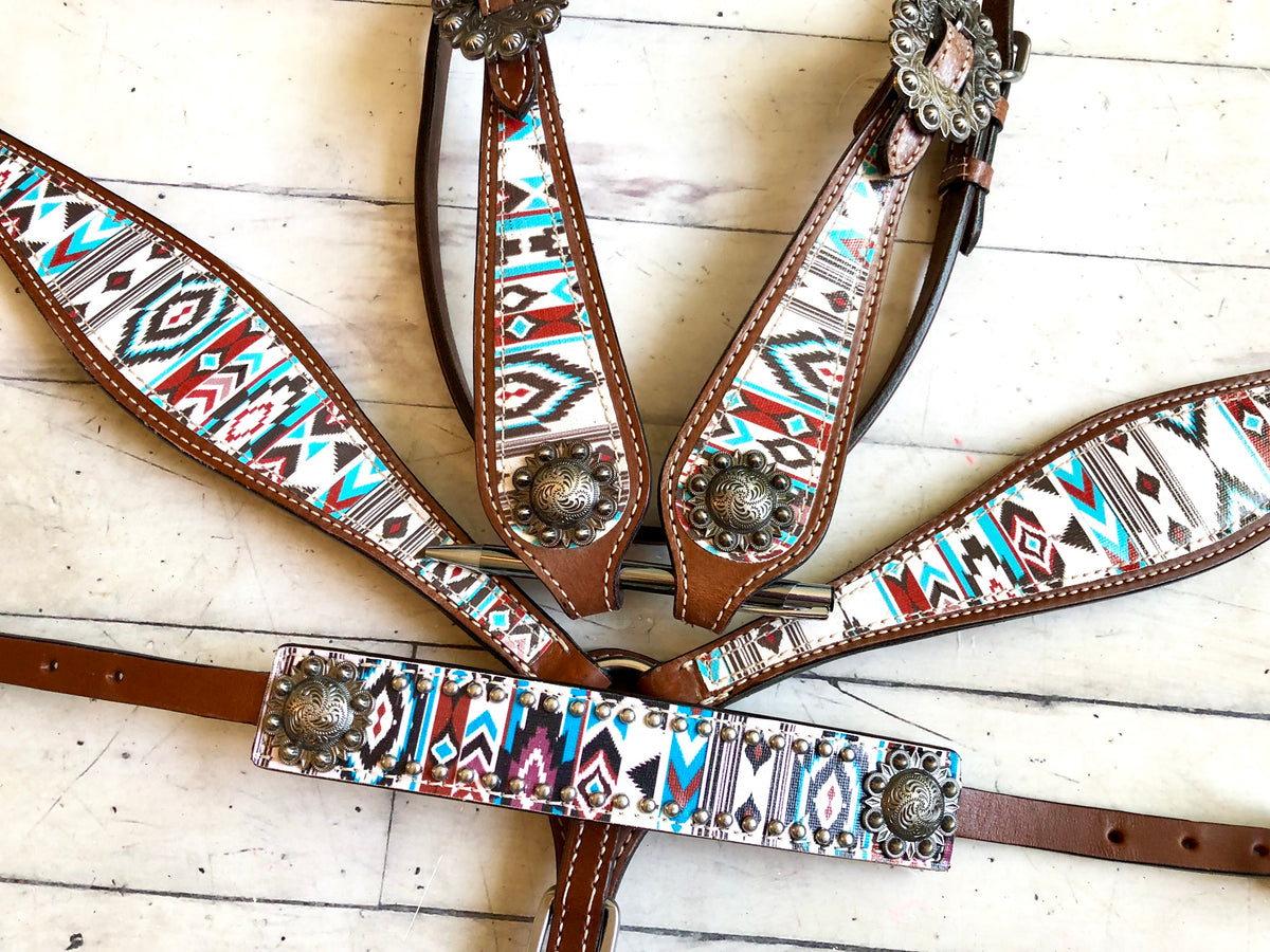 Multi Colored Navajo Diamond Pattern Tack Set