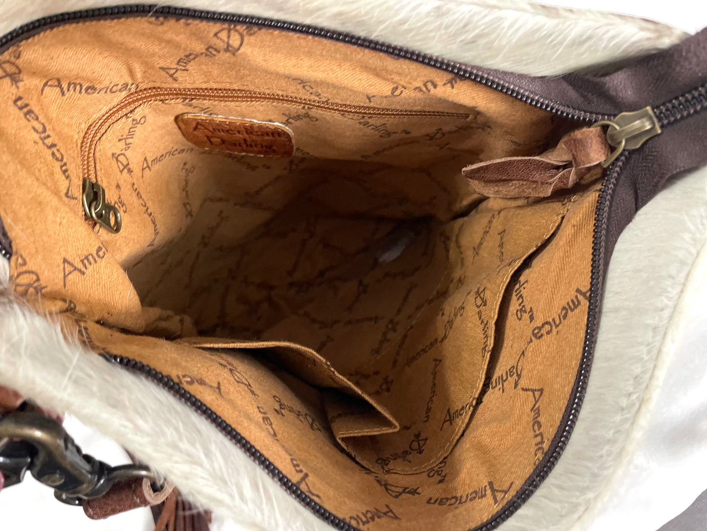 Rancher Branded Large Crossbody Bag with Leather Fringe